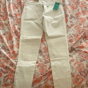 H&M white motor jeans